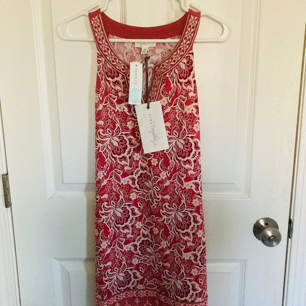 MAGNOLIA GRACE Alhambra Embroidered Trim Knit Dress